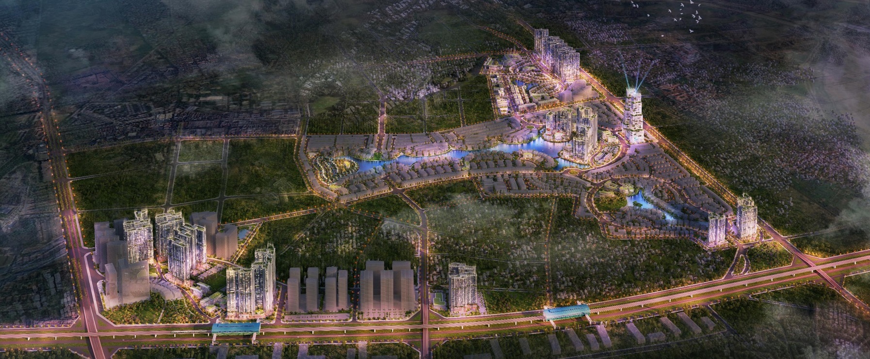 Phối cảnh dự án Vista Serena - Nam An Khánh về đêm